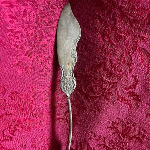 Wm A Rogers Silver Plate A1 Twisted Handle Butter Knife Ornate Antique Vitorian - Picture 5 of 6